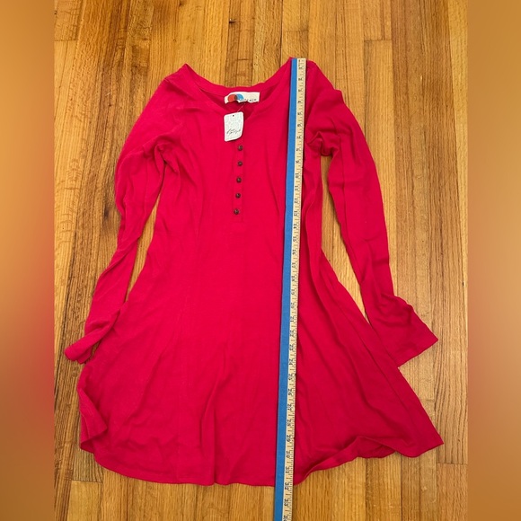 Free People FP Beach Womens Long Sleeve Miles of Beach Henley Mini Dress  S(v) - Picture 6 of 12